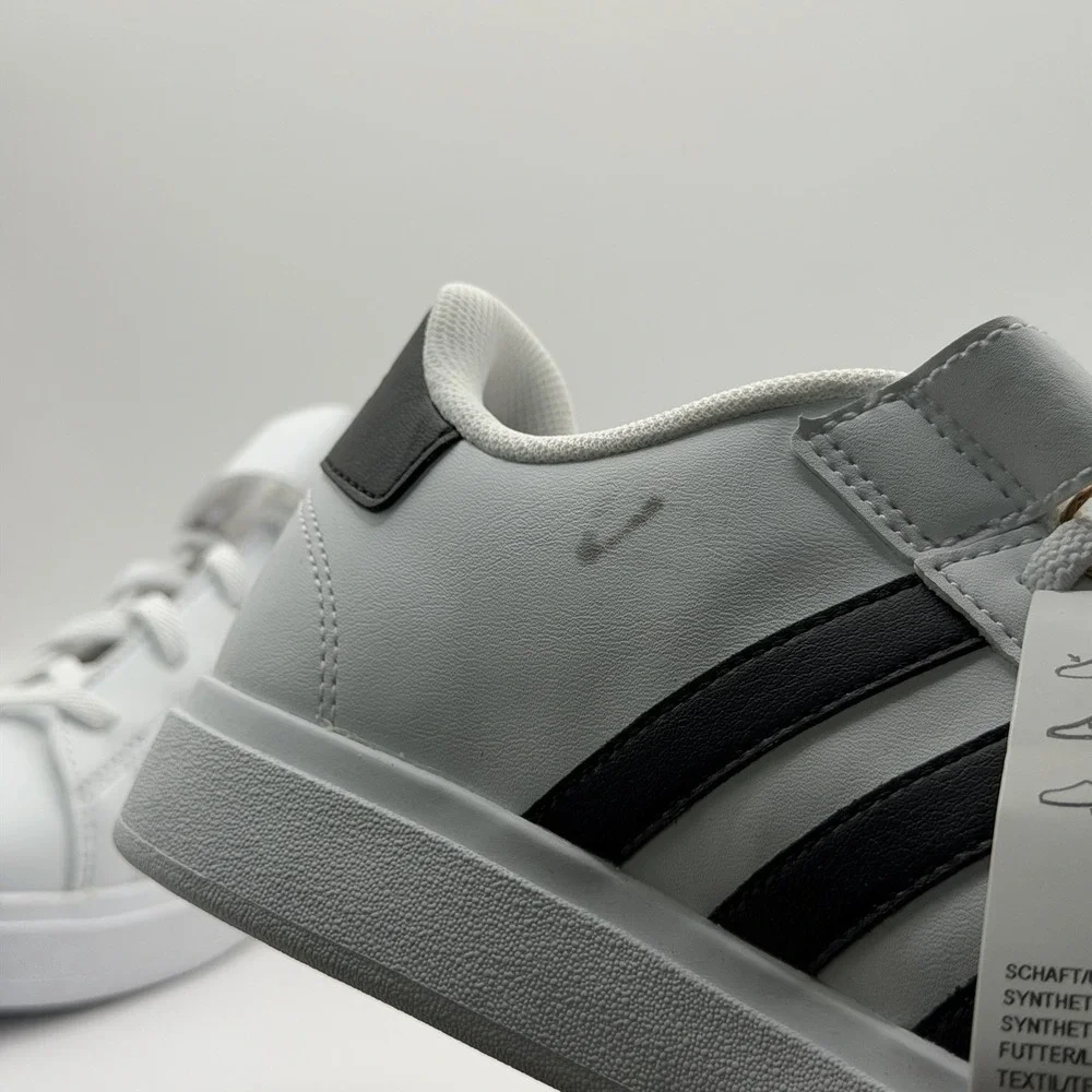 Adidas Grand Court 2.0 EL K White/Black Kid's Sneakers - Size 5 NWB GW6521